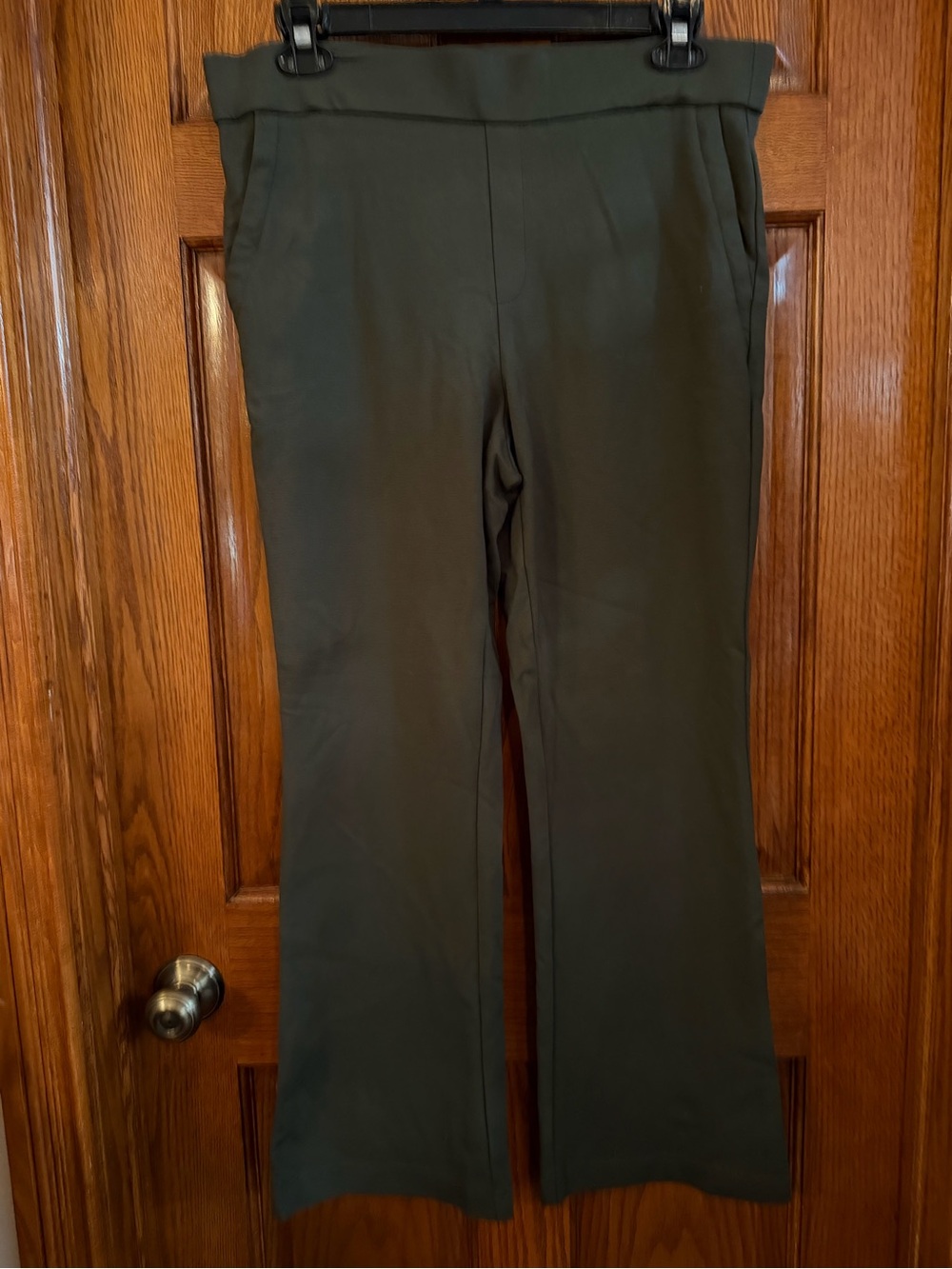 Counterparts 1X Dark Olive Green Pull On Pants With Pockets